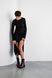 Black fitted dress with a slit