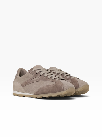 Beige Sneakers in natural split suede