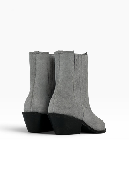 Gray Cowboy boots in natural split suede