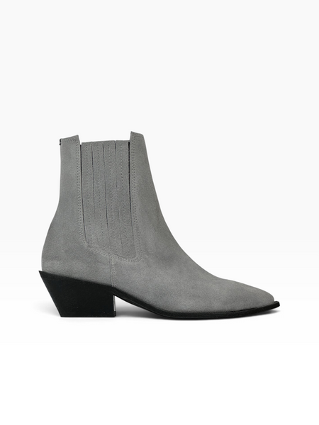 Gray Cowboy boots in natural split suede