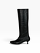 Black Boots in textured genuine leather for fall
