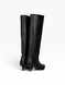 Black Boots in textured genuine leather for fall