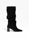 Black Boots in natural split suede for fall