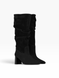 Black Boots in natural split suede for fall