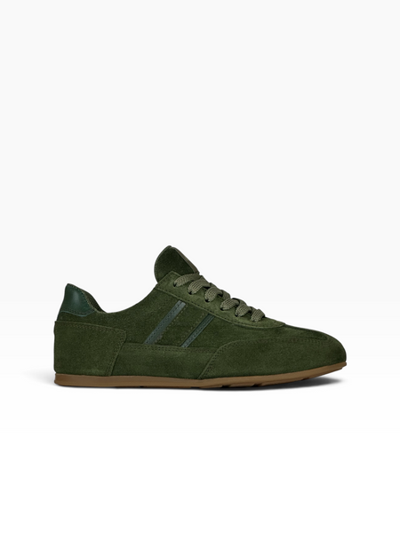 Olive Sneakers in natural split suede