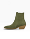 Green Cowboy boots in natural split suede