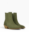 Green Cowboy boots in natural split suede