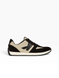 Brown-beige Sneakers in natural split suede and nylon fabric