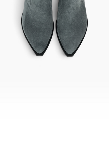 Gray Cowboy boots in natural velour