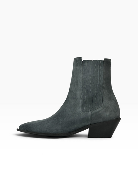 Gray Cowboy boots in natural velour