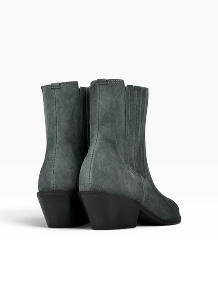 Gray Cowboy boots in natural velour