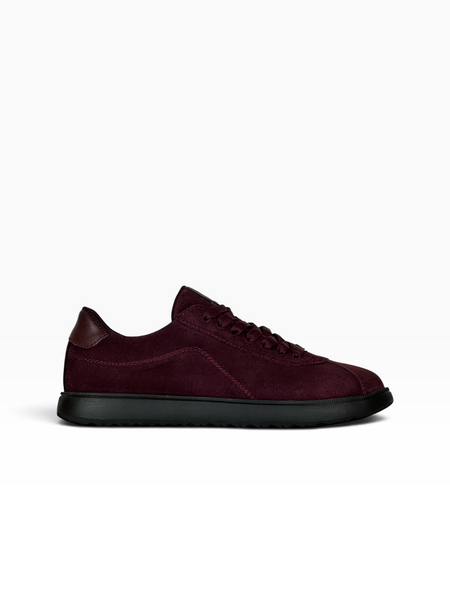 Burgundy Anatomic sneakers in natural split suede