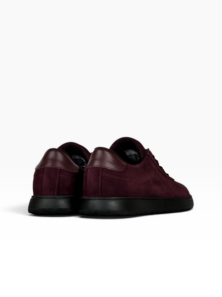 Burgundy Anatomic sneakers in natural split suede