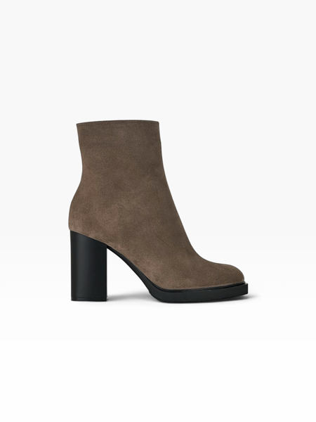 Light brown Boots on heels in natural split suede for fall