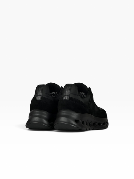 Black Sneakers in shaggy split suede and nylon fabric
