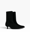 Black Boots on heels in stretch velour for fall