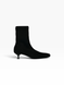 Black Boots on heels in stretch velour for fall