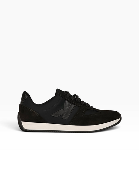 Brown Sneakers in natural split suede and nylon fabric