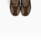 Brown-walnut Sneakers in natural split suede