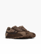 Brown-walnut Sneakers in natural split suede