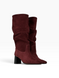 Burgundy Boots in natural split suede for fall