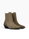 Walnut Cowboy boots in natural split suede
