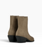 Walnut Cowboy boots in natural split suede
