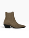 Walnut Cowboy boots in natural split suede