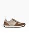 Beige-rust Sneakers in natural split suede and nylon fabric
