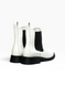 White Chelsea boots in genuine leather for fall with black elastic gussets