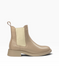 Beige Chelsea boots in genuine leather for fall