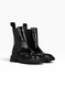 Black Chelsea boots in natural naplak leather for winter