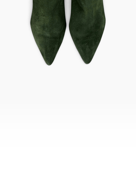 Green Boots in natural split suede for fall