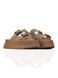 Walnut Slides in natural split suede