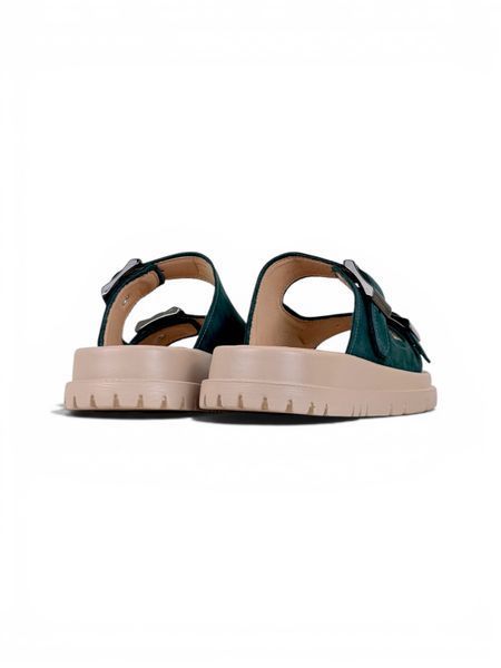 Green Slides in natural nubuck