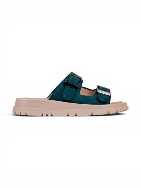 Green Slides in natural nubuck