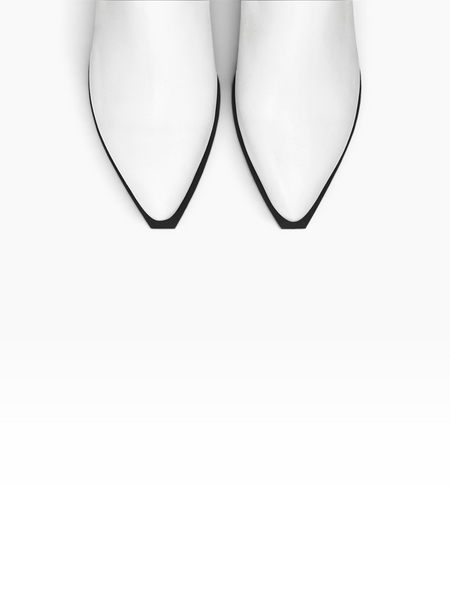 White Cowboy boots in genuine leather