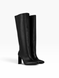 Black Boots in textured genuine leather for fall