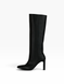 Black Boots in textured genuine leather for fall