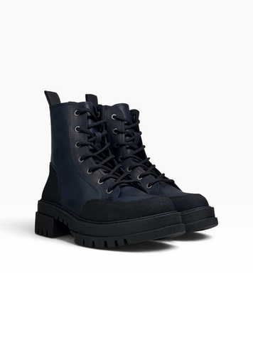 Blue Boots in genuine Crazy Horse leather for fall