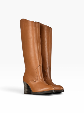 Rust Boots in genuine leather for fall on heels