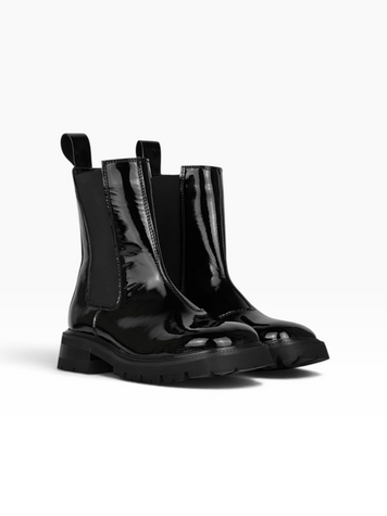 Black Chelsea boots in natural naplak leather for fall