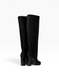 Black Boots in natural split suede for fall