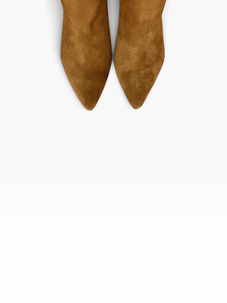 Rust Boots in natural split suede for fall