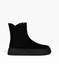 Black Chelsea boots in natural split suede for fall