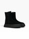 Black Chelsea boots in natural split suede for fall