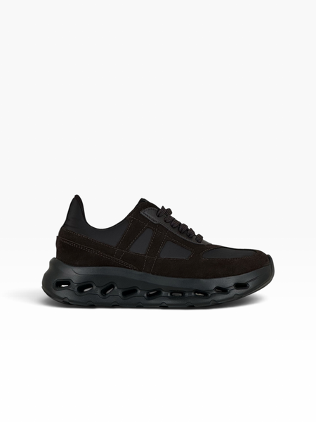 Brown Sneakers in natural split suede and nylon fabric