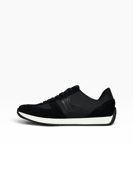 Black Sneakers in shaggy split suede and nylon fabric