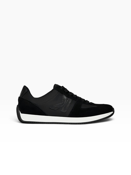 Black Sneakers in shaggy split suede and nylon fabric