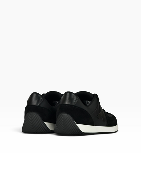 Black Sneakers in shaggy split suede and nylon fabric